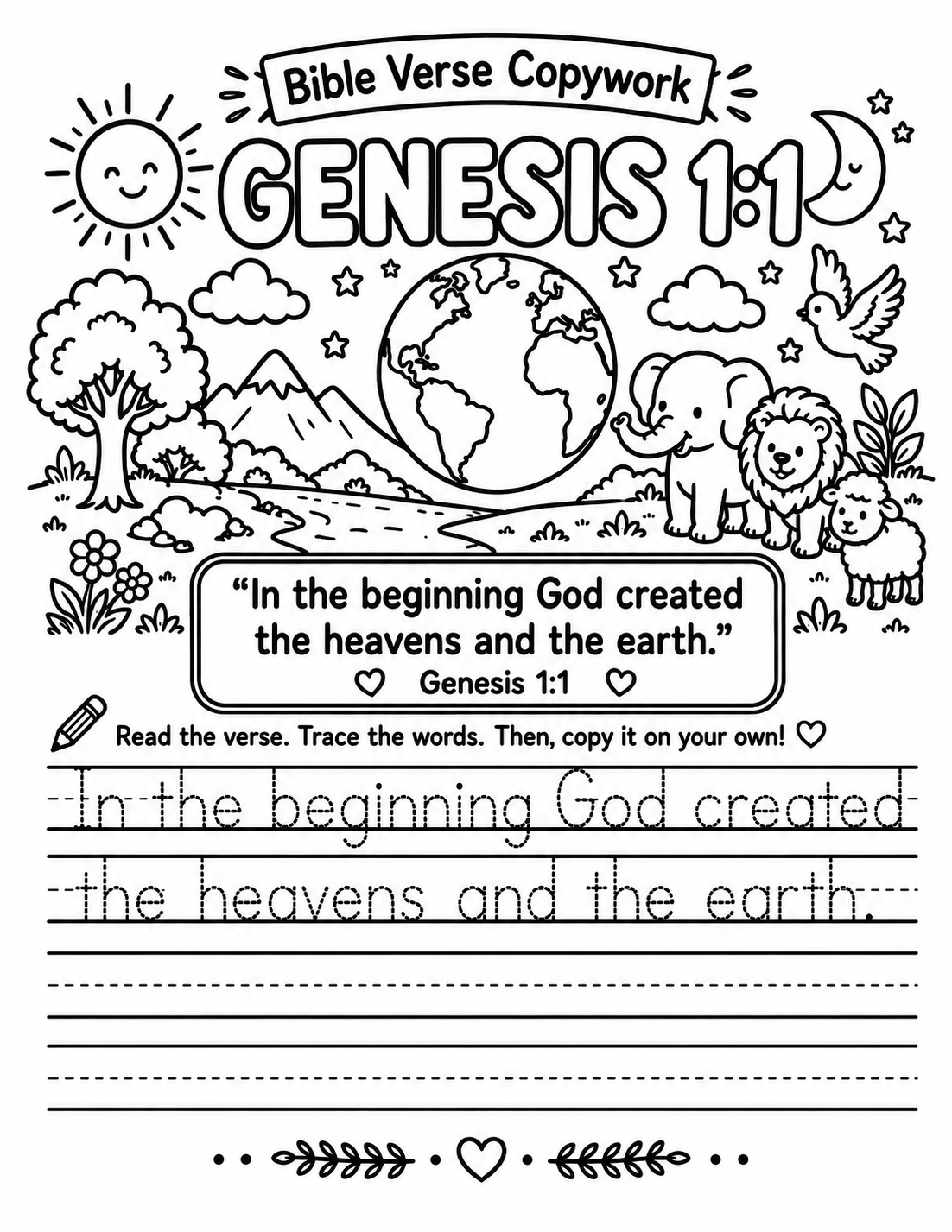 Genesis 1:1 Bible Verse Copywork